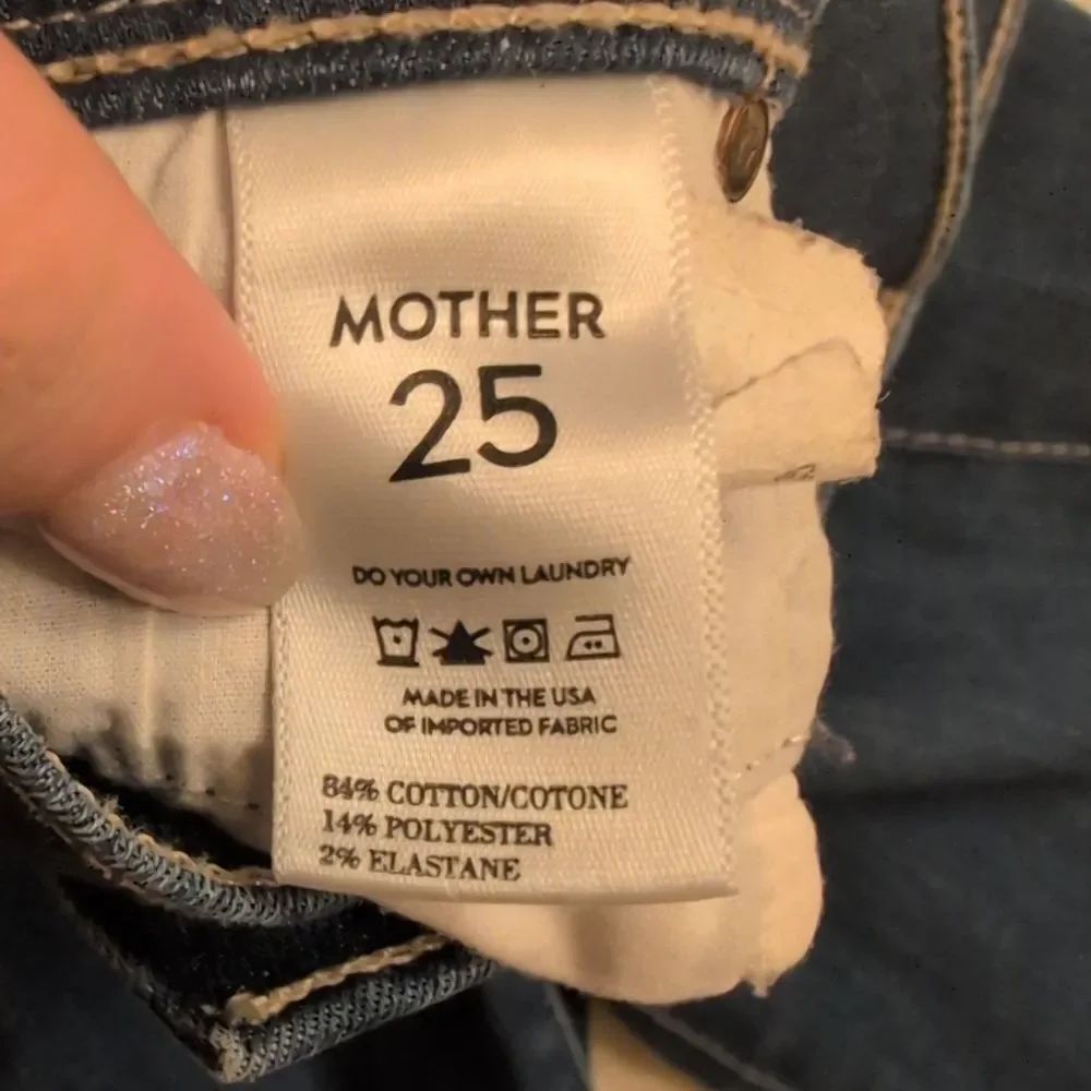 Mother Superior Jeans Curfew Flare Blue Skies Promises Lace Trim Size 25 - Picture 5 of 11